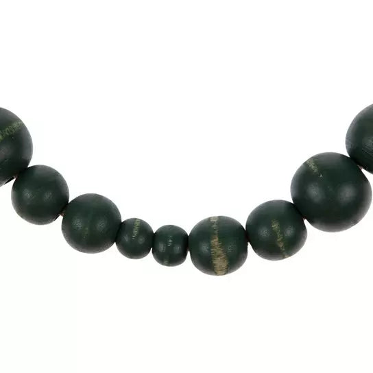 Green Beaded Garland With Tassels