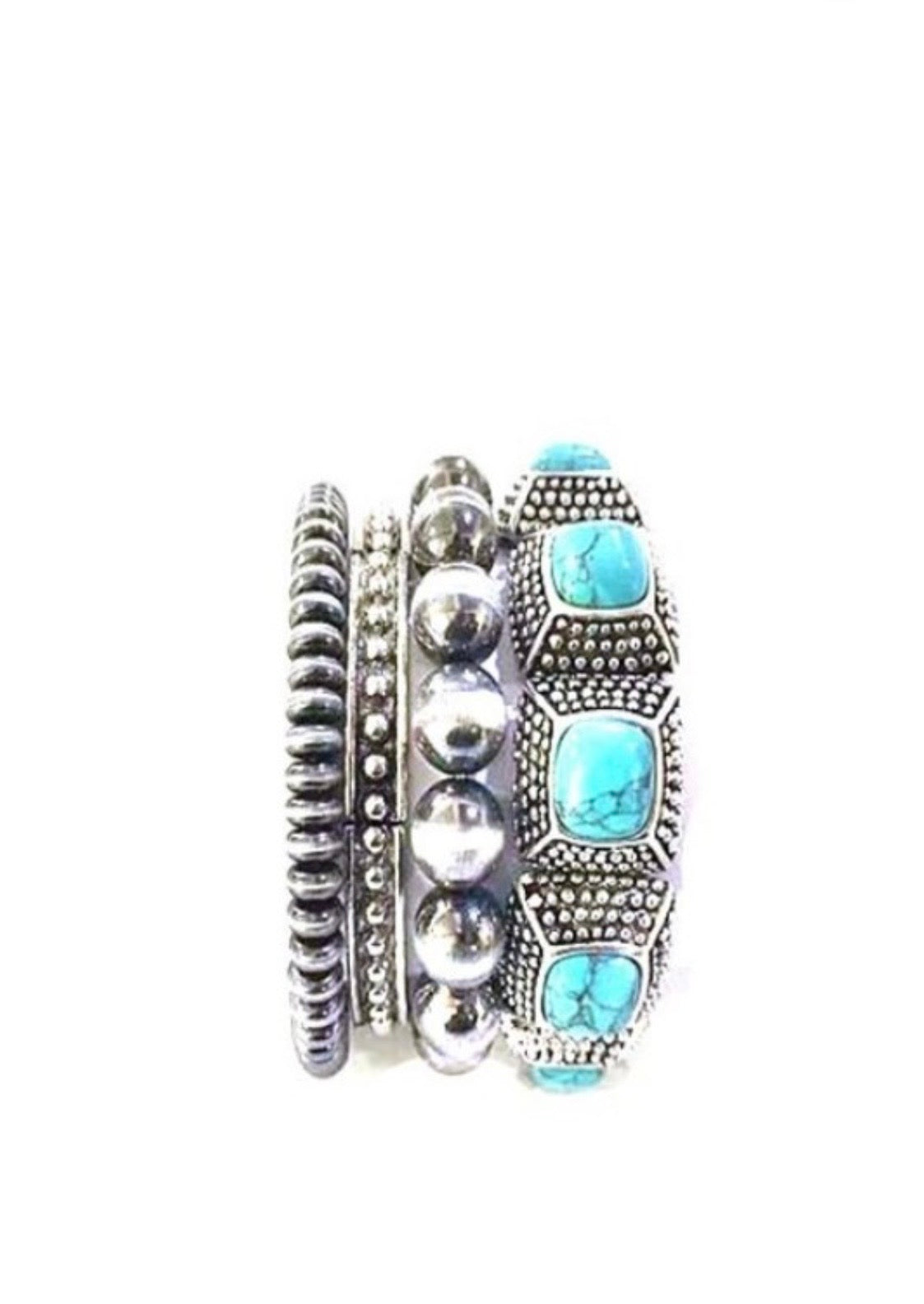 Turquoise Stretch Bracelet Stack
