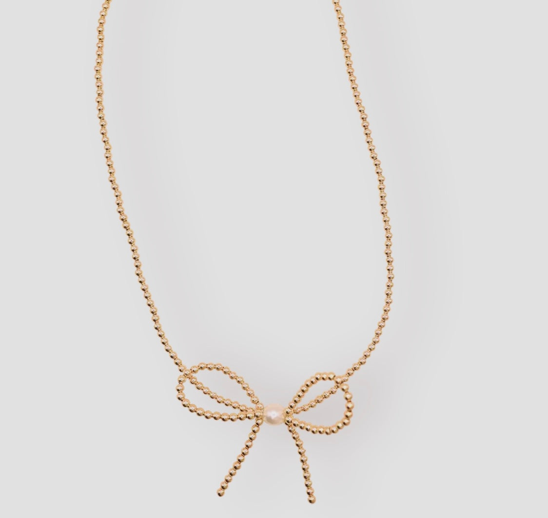 Gold Bow Necklace