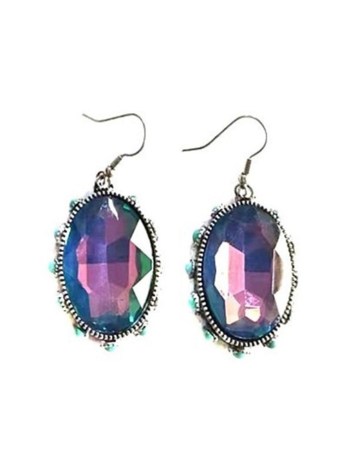 Crystal Stone Earrings - Oval