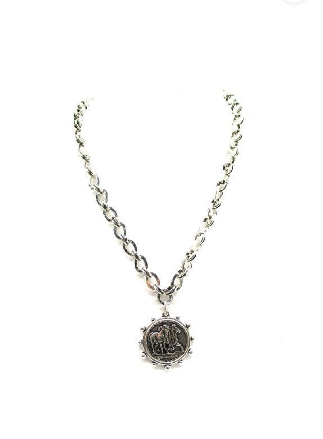 Horse Coin Pendant Necklace
