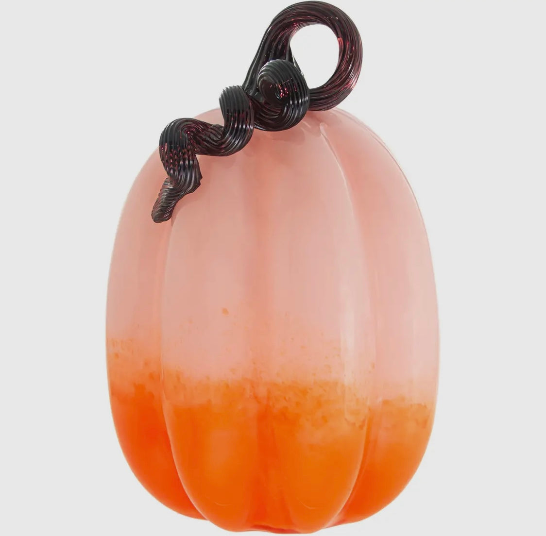 Tall Ombré Pink & Orange Glass Pumpkin