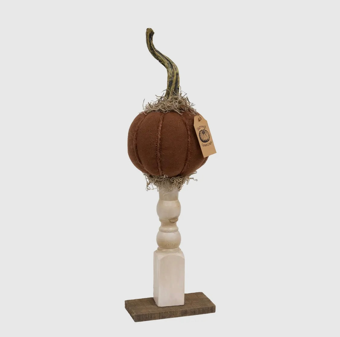 Short Mossy Top Pumpkin Pedestal