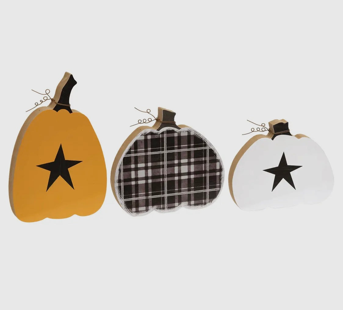 Buffalo Plaid Reversible Chunky Pumpkin Sitters