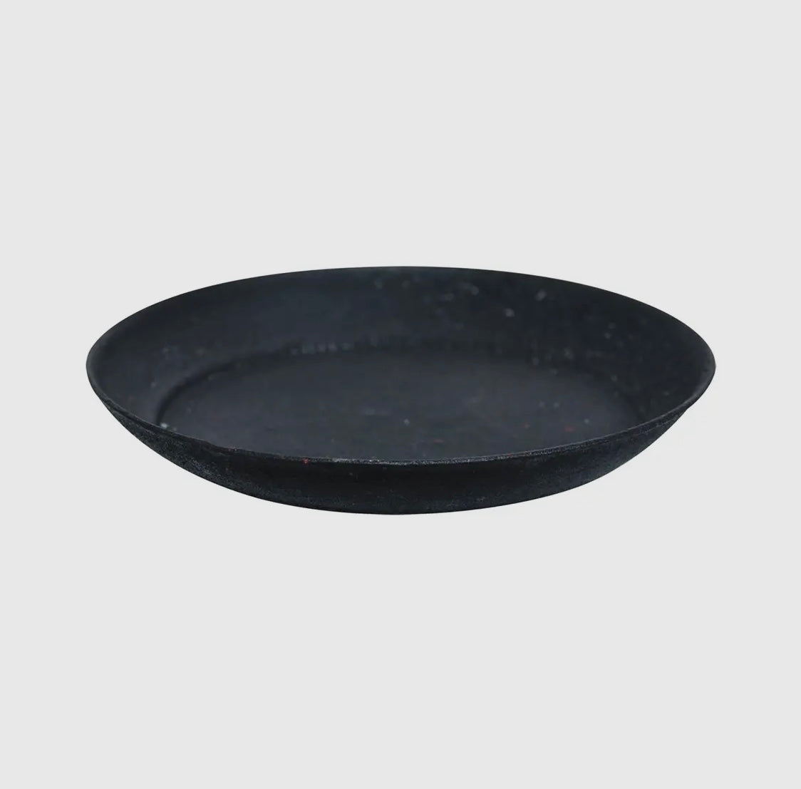 Matte Metal Pie Pan Candle Holder
