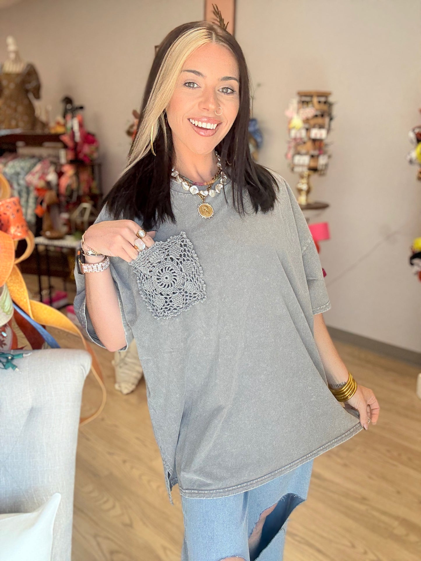 Crochet Pocket Tee