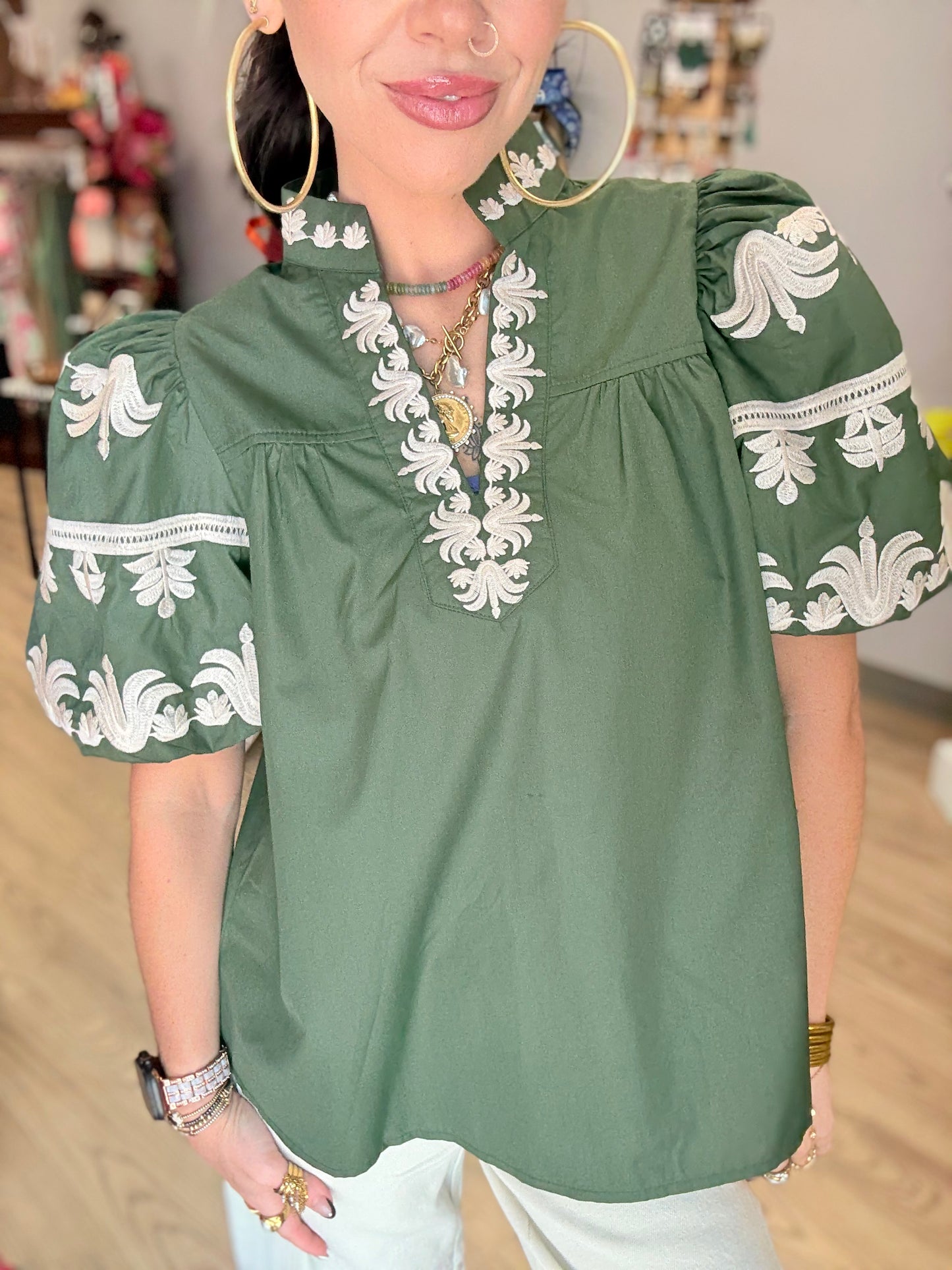 Embroidered Elegance Top