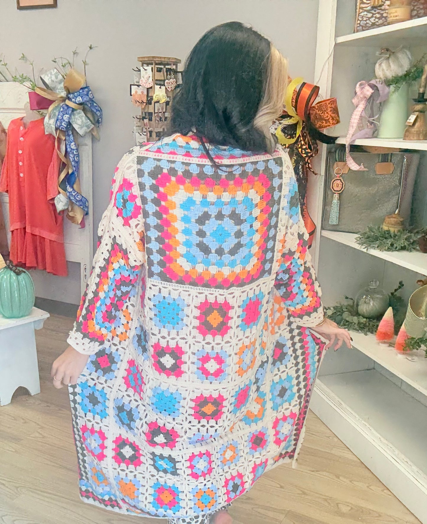Crochet Floral Kimono