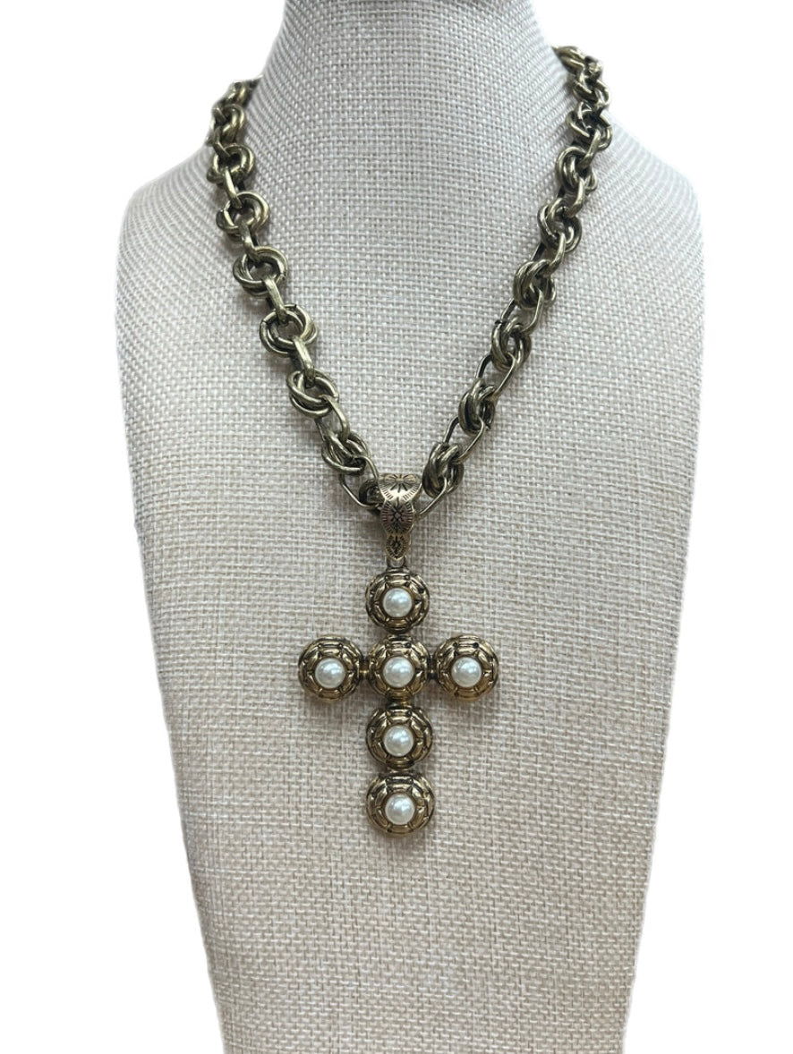 Pearl Cross Necklace