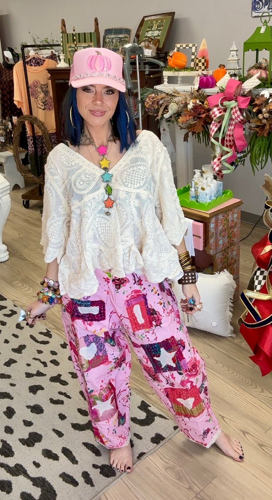 Pink Picasso Patchwork Pants