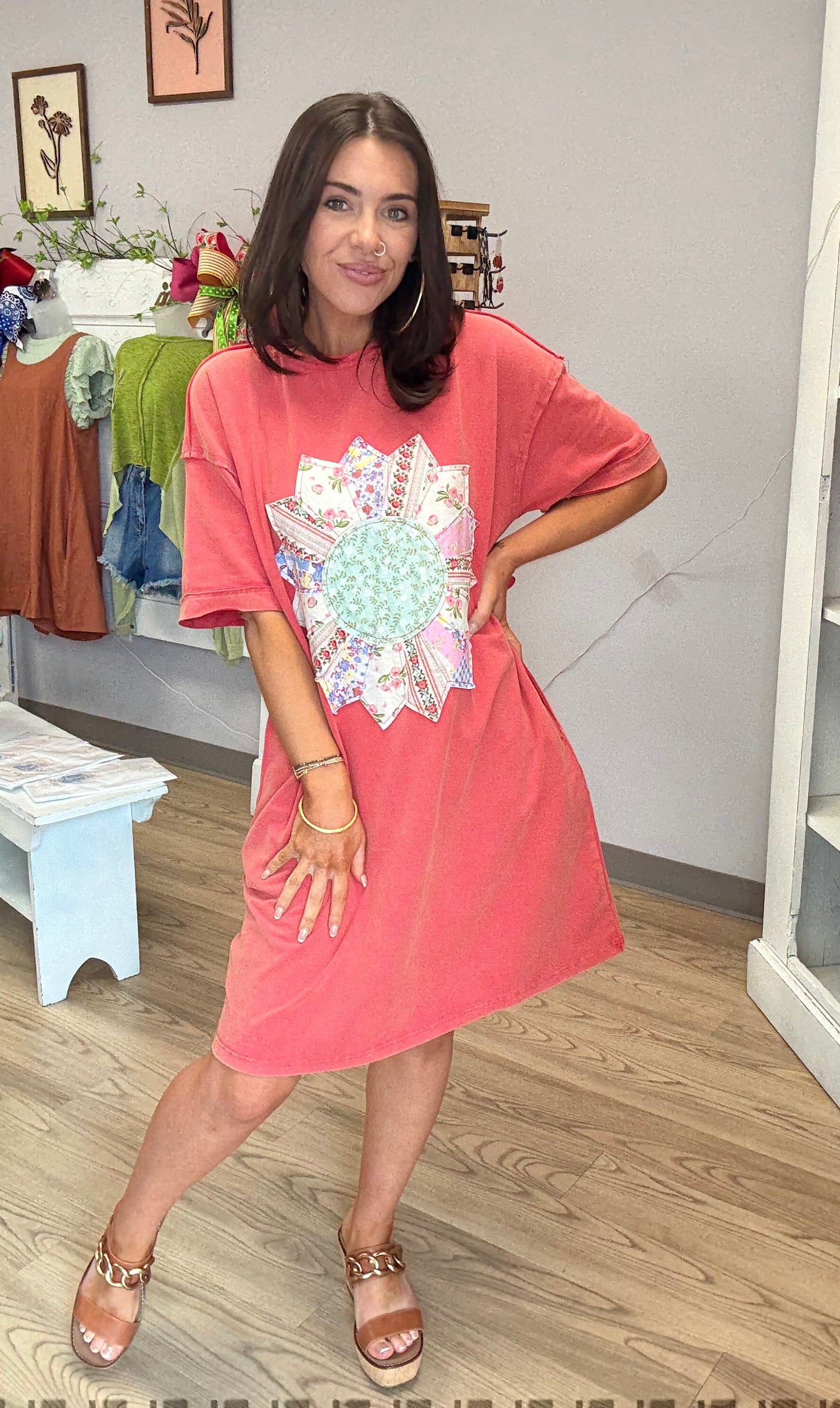Flower Power Patch Dress