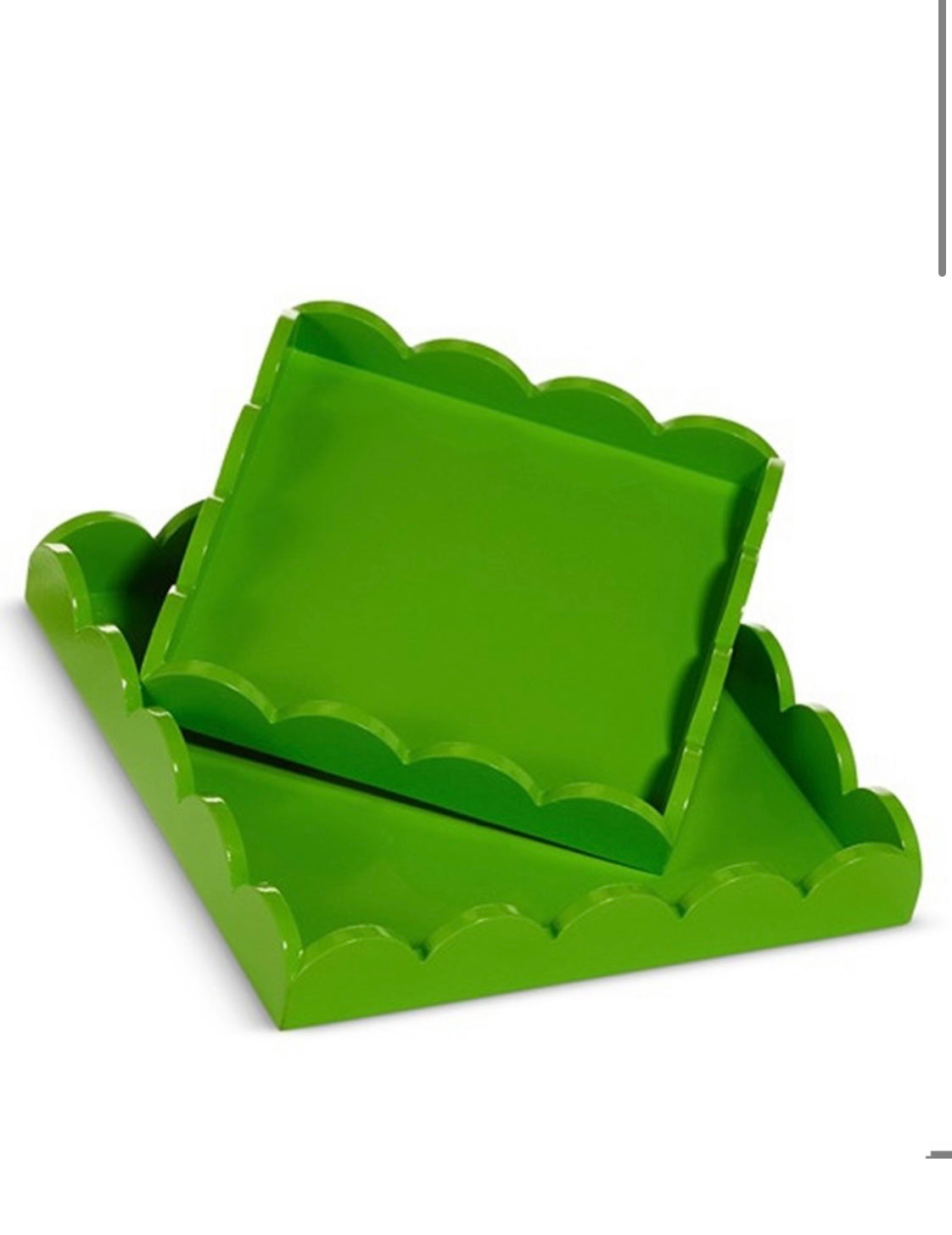 Green Scalloped Tray