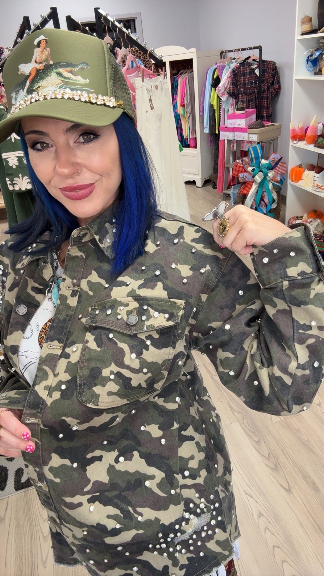 Rhinestone Renegade Camo Jacket ✨