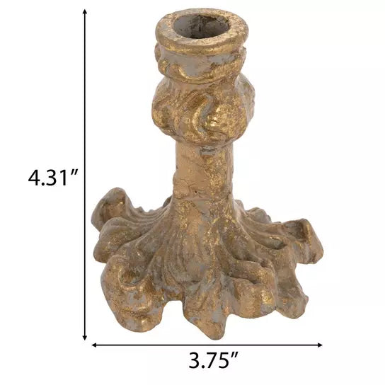 Short Gold Elegant Candle Holder