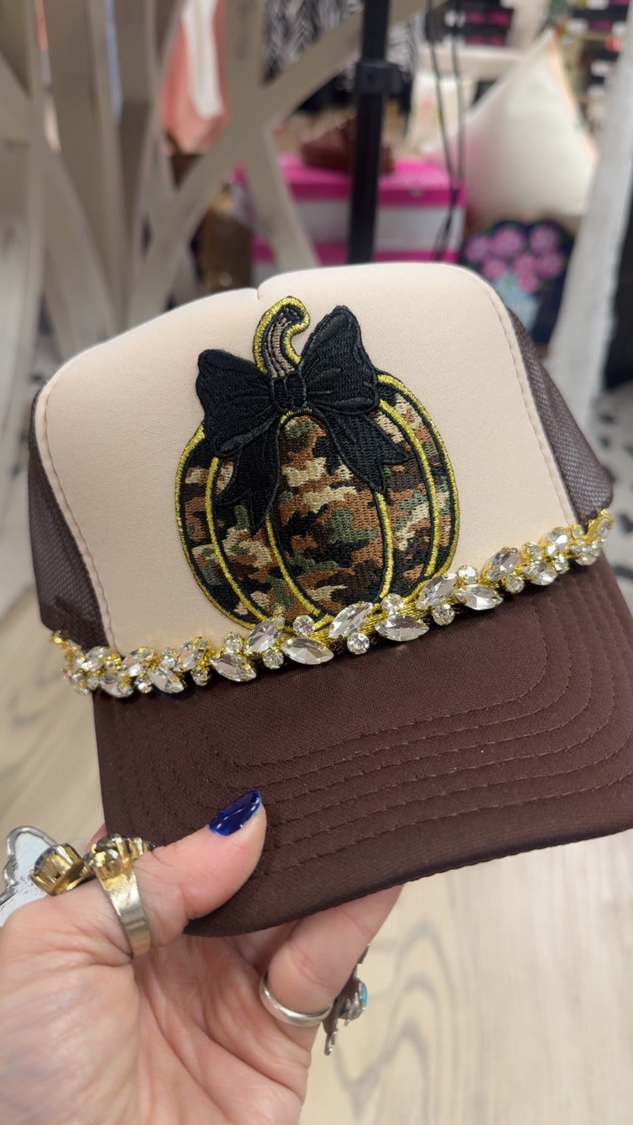 Beautiful Camo Blingy Pumpkin Hat
