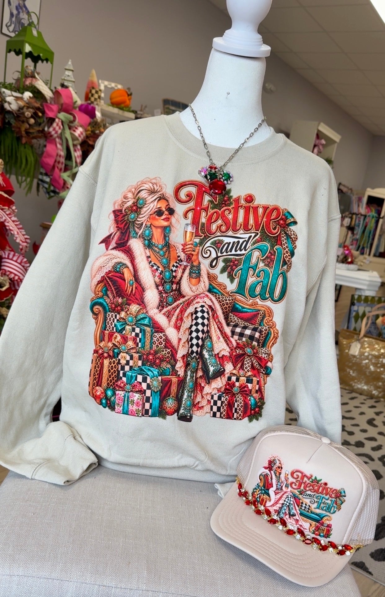 Fab & Festive Pullover/Hat Combo