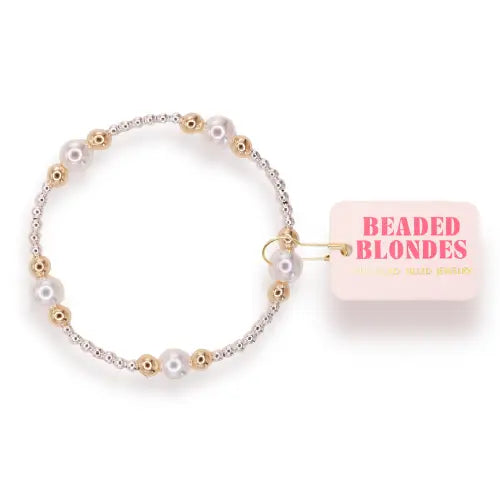 Serena Pearl Bracelet in Silver with Gold