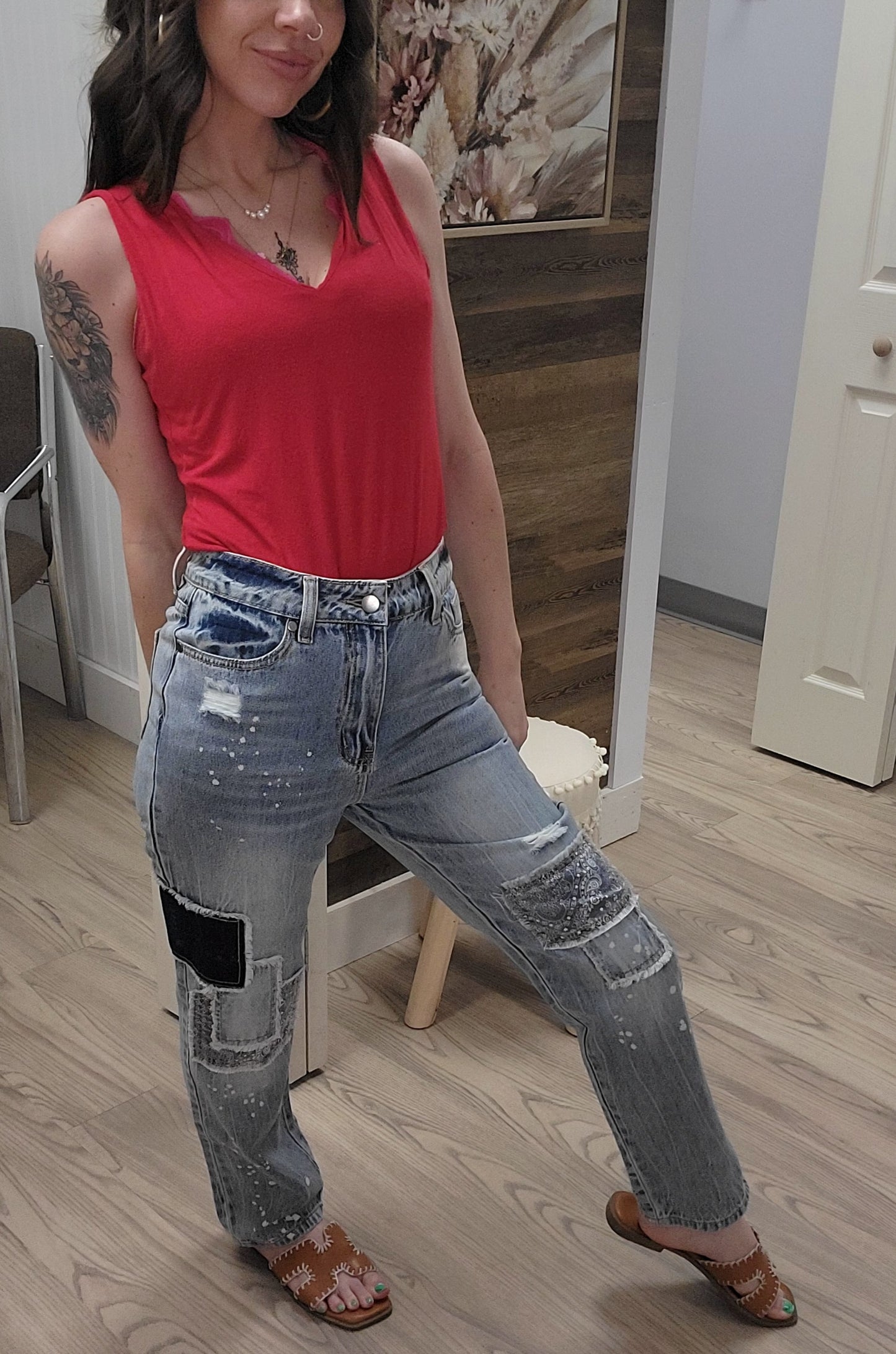 Denim Patchwork Jeans