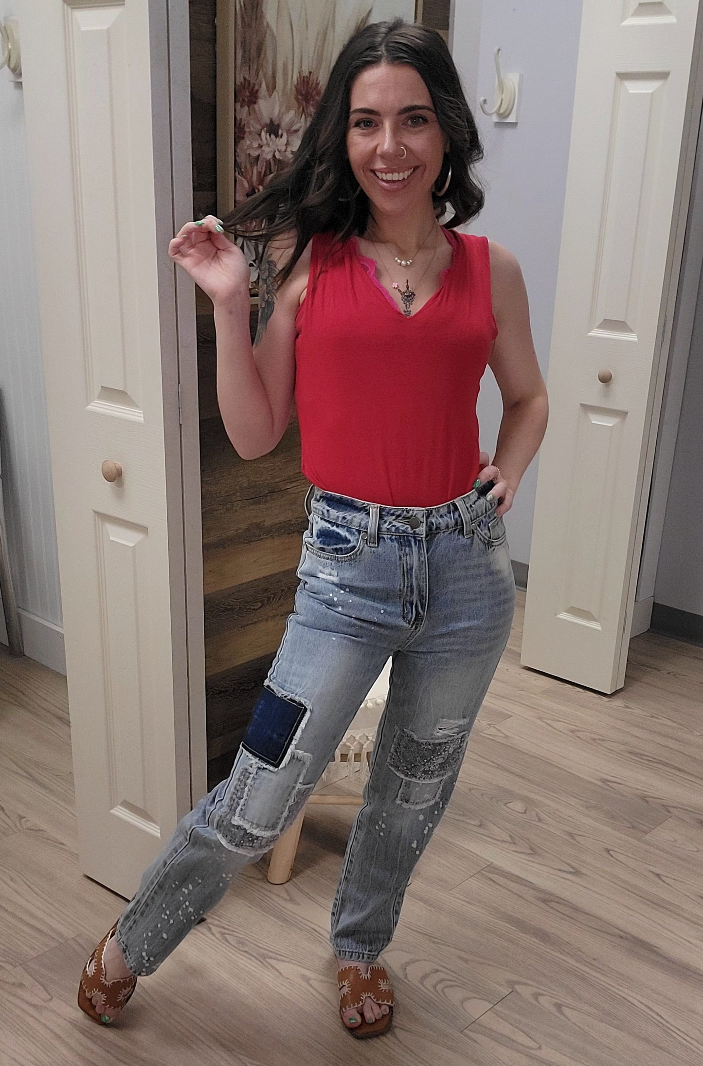 Denim Patchwork Jeans