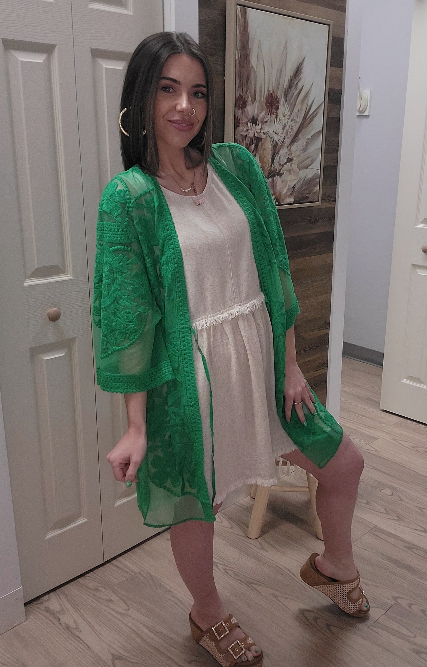 Kelly Green Kimono