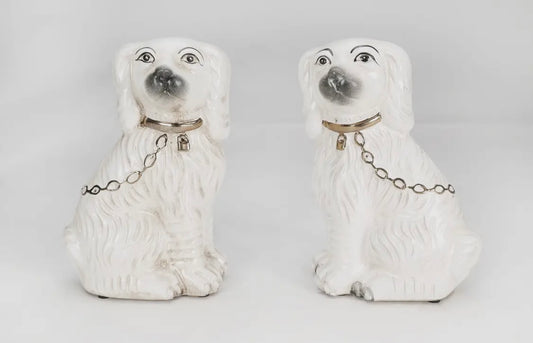 Staffordshire Dog Pair, Antique White