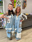 Vintage Charm Patchwork Denim Overalls