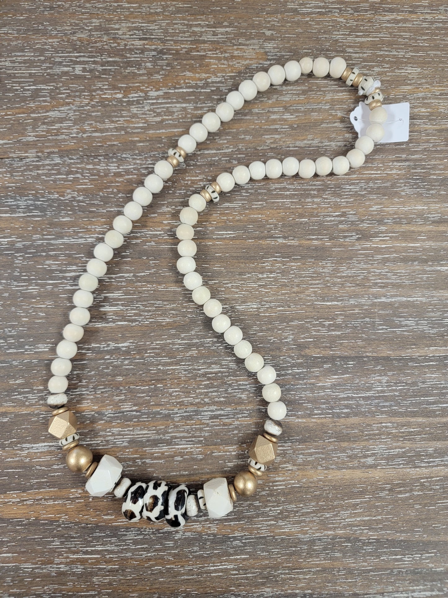 Bone Beaded Bib Necklace