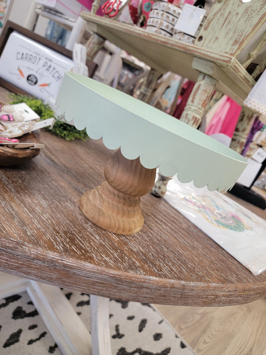 Sage Scalloped Stand - Tall