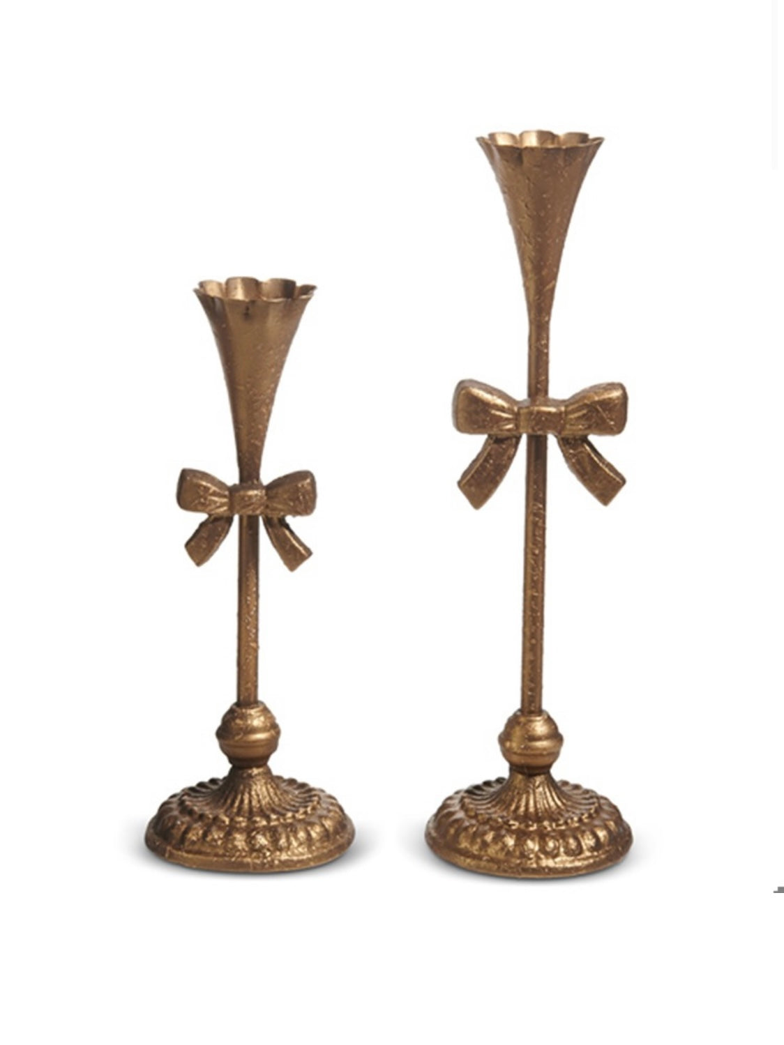 Gold Bow Candlesticks