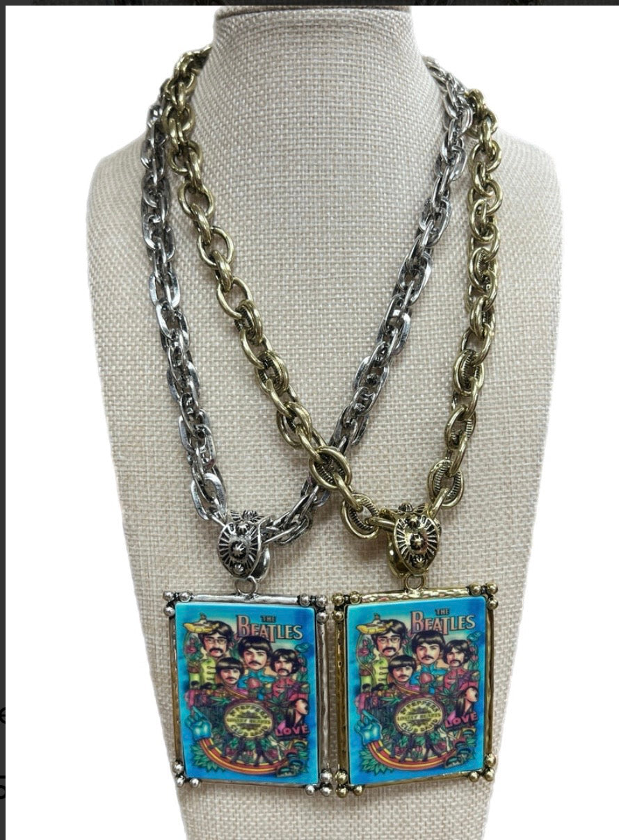 The Beatles Album Gold Chain Necklace