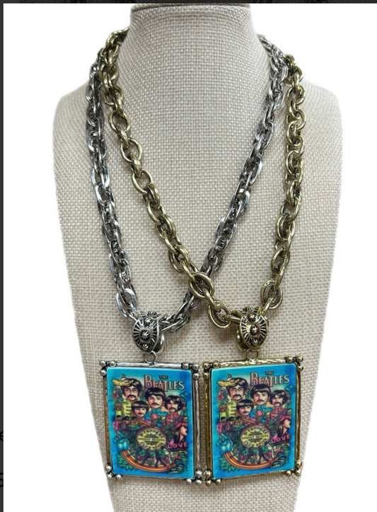 The Beatles Album Gold Chain Necklace