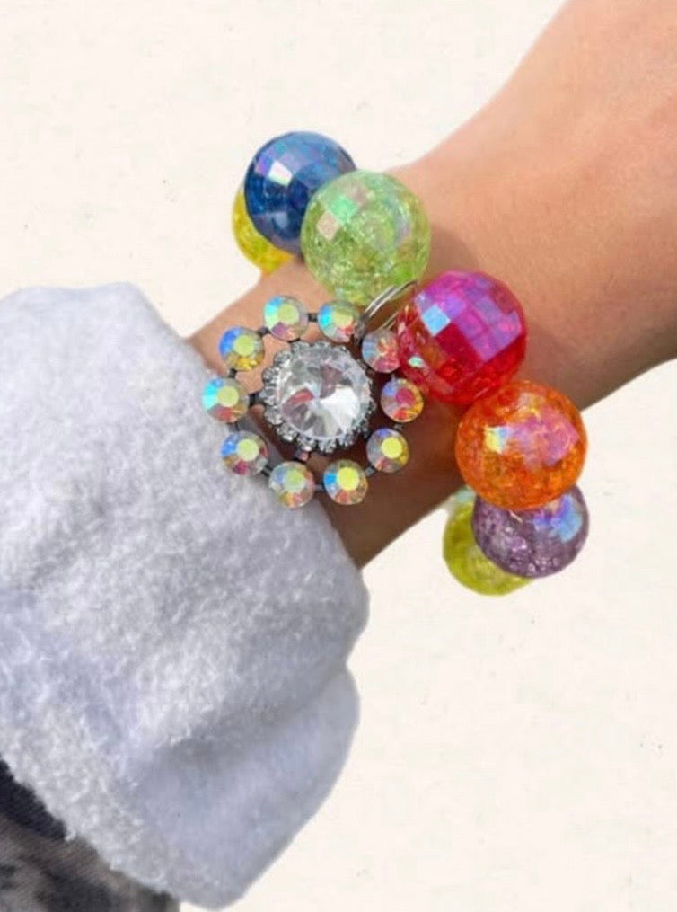 Multi AB Flower Stretch Bracelet