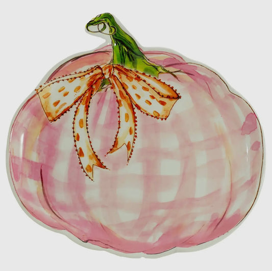 Rosanne Beck Pink Pumpkin Ceramic Plate