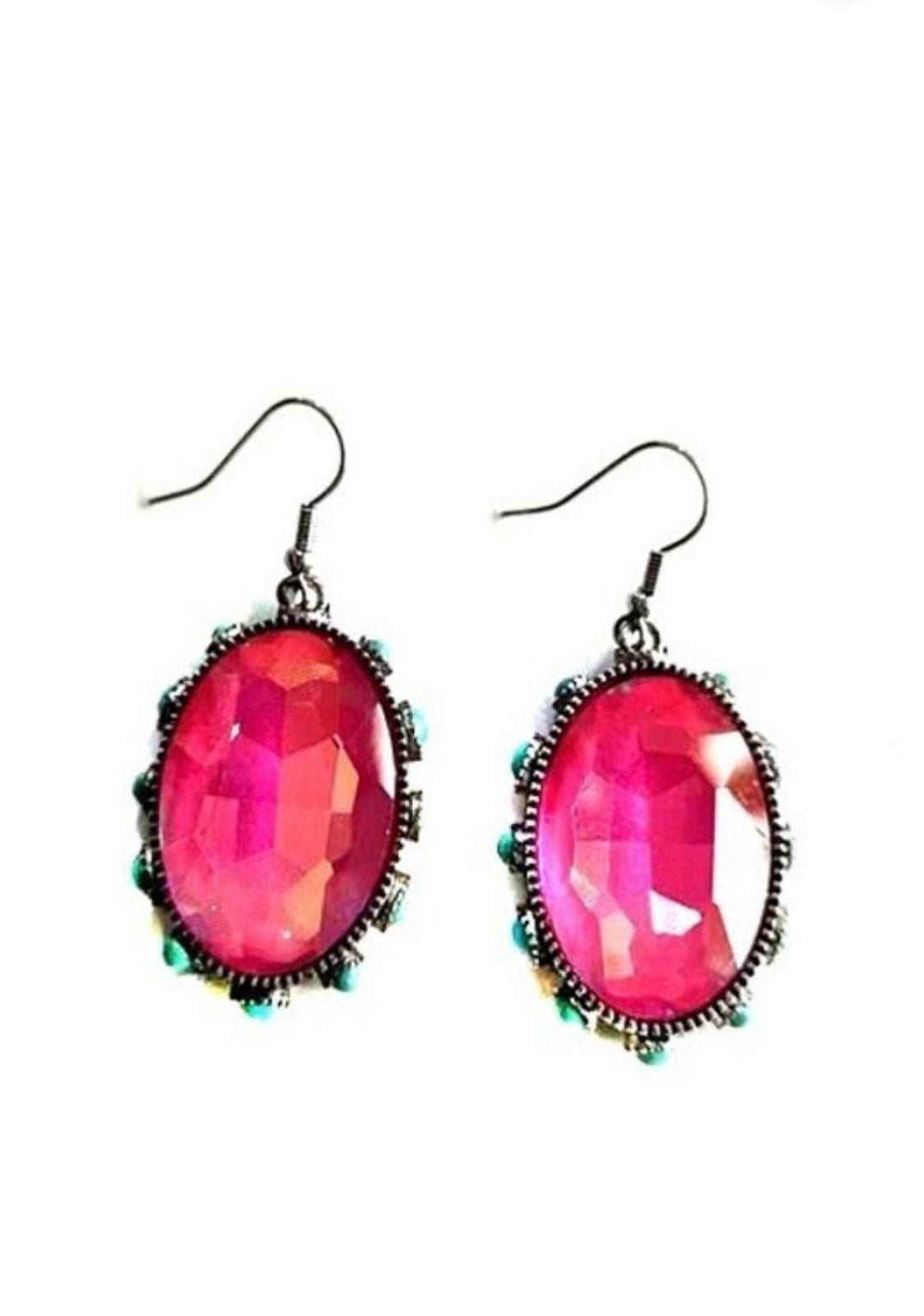 Crystal Stone Earrings - Oval