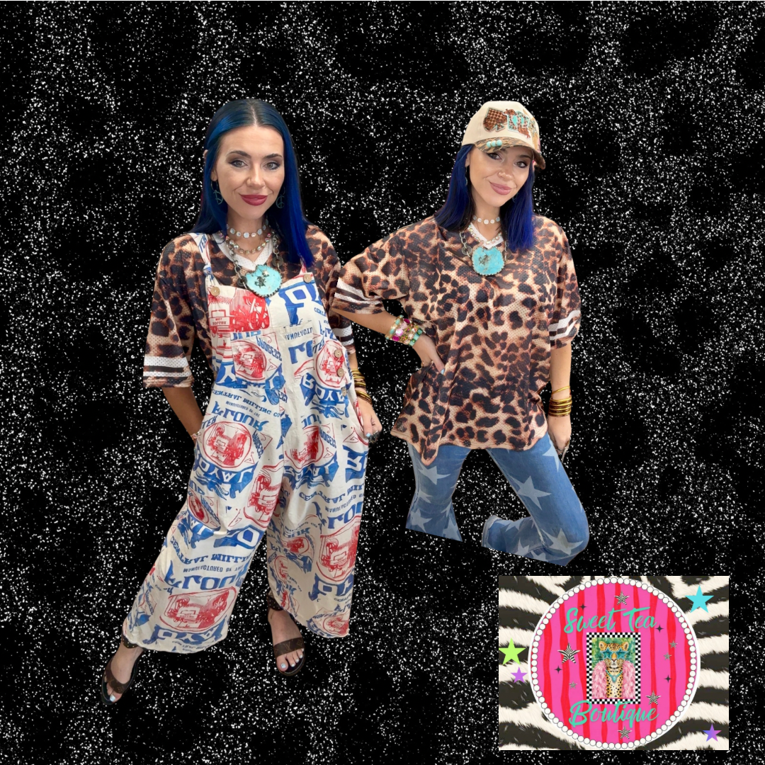 Feedsack Print Overalls