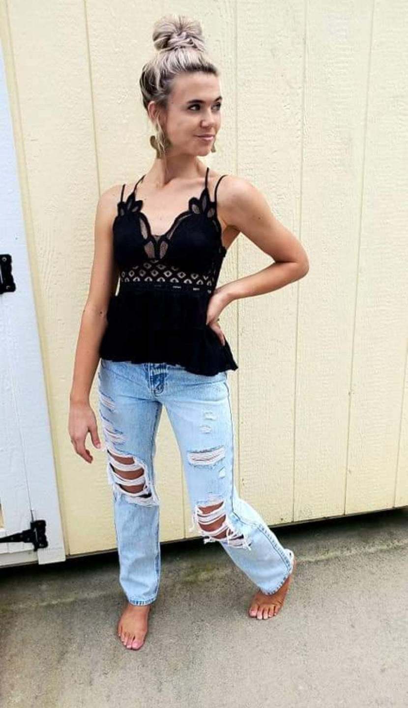 High Waist Kancan Distressed Jeans