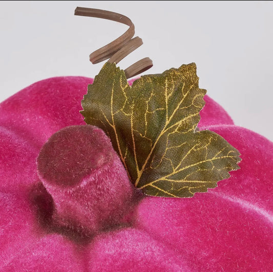 Flocked Neon Pink Pumpkin