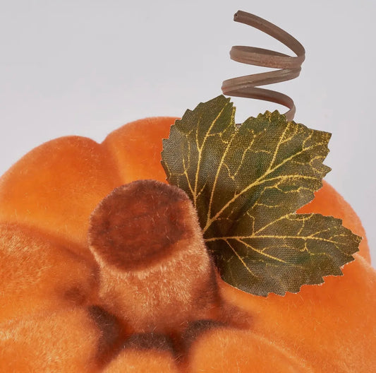 Flocked Neon Orange Pumpkin