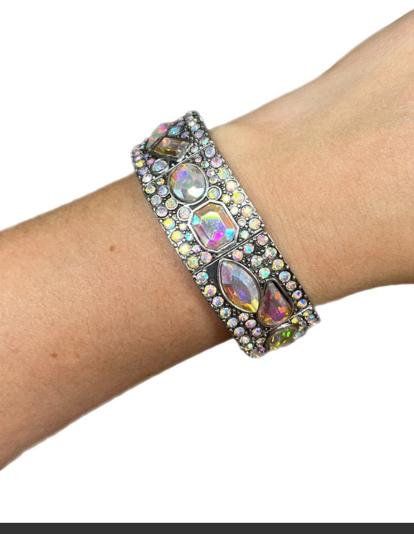 AB Mix Shape Crystal Stretch Bracelet