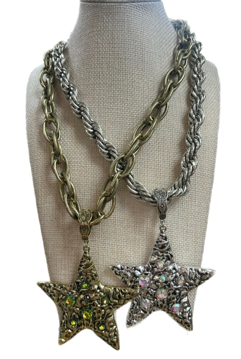 Gold Star Volcano Chain Necklace