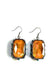 Crystal Stone Earrings - Rectangle