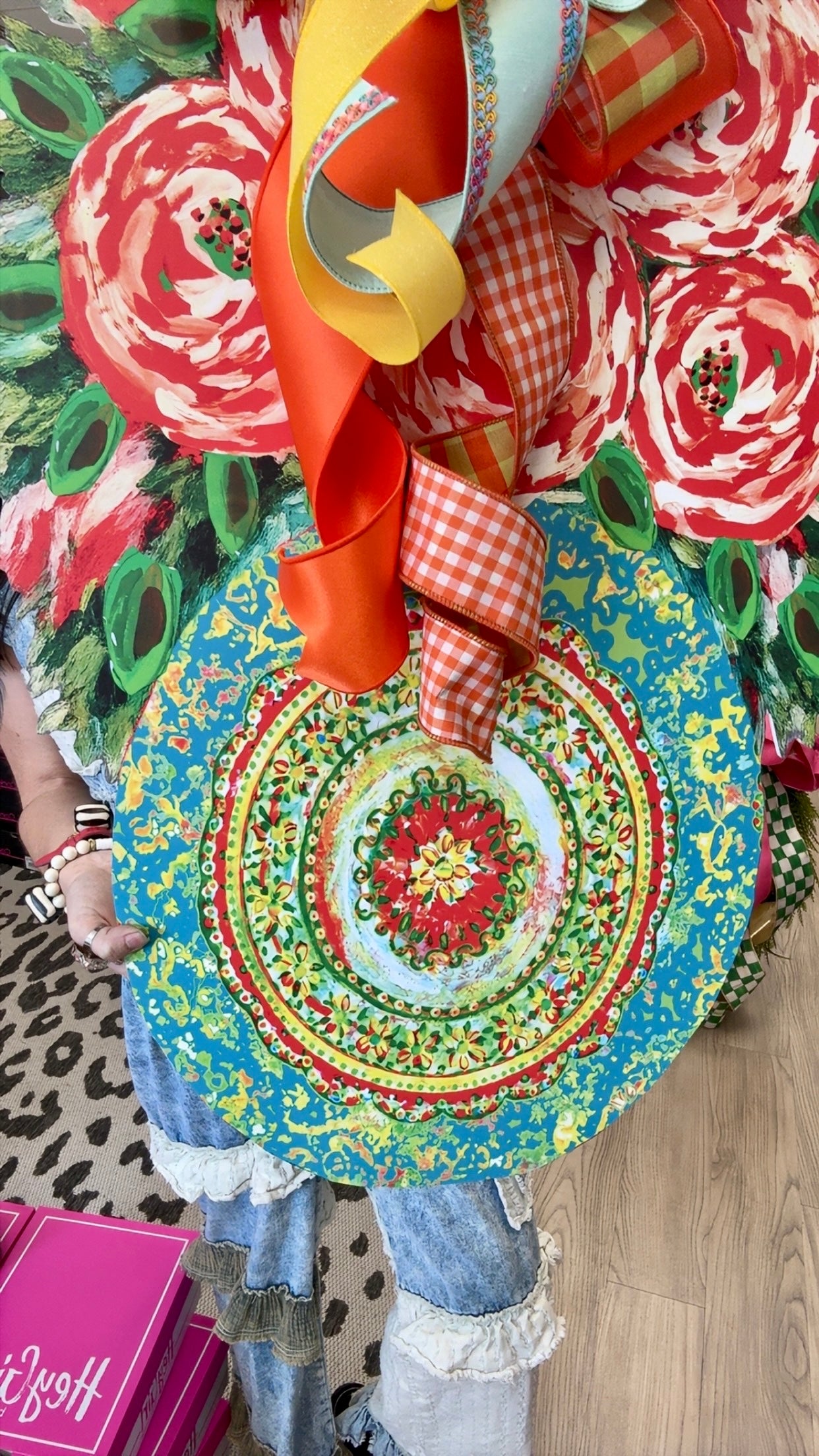 Large Designer “Mandala Rosette Garden Plate” Door Hanger