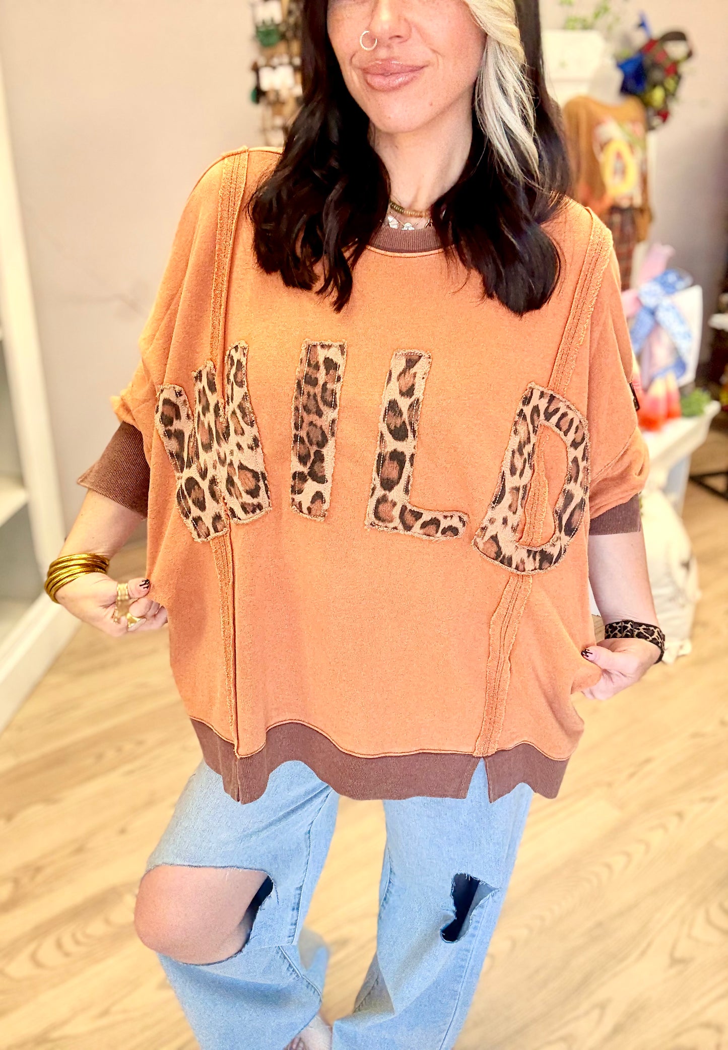WILD about Cheetah Print Oversized Top