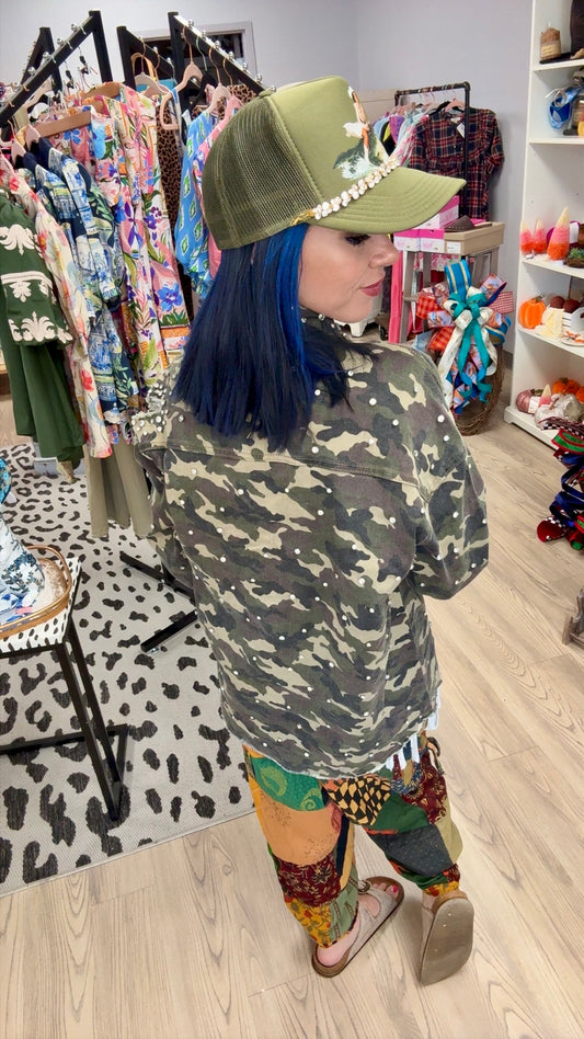 Rhinestone Renegade Camo Jacket ✨