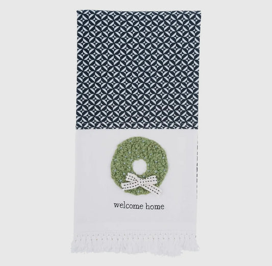 Welcome Home Wreath Tea Towel