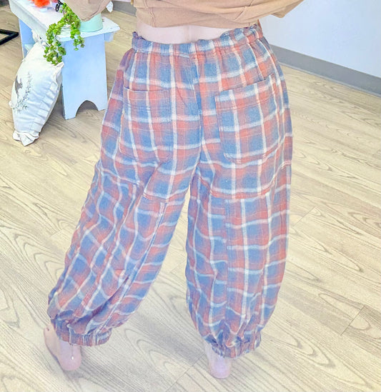Plaid Jogger Bottoms