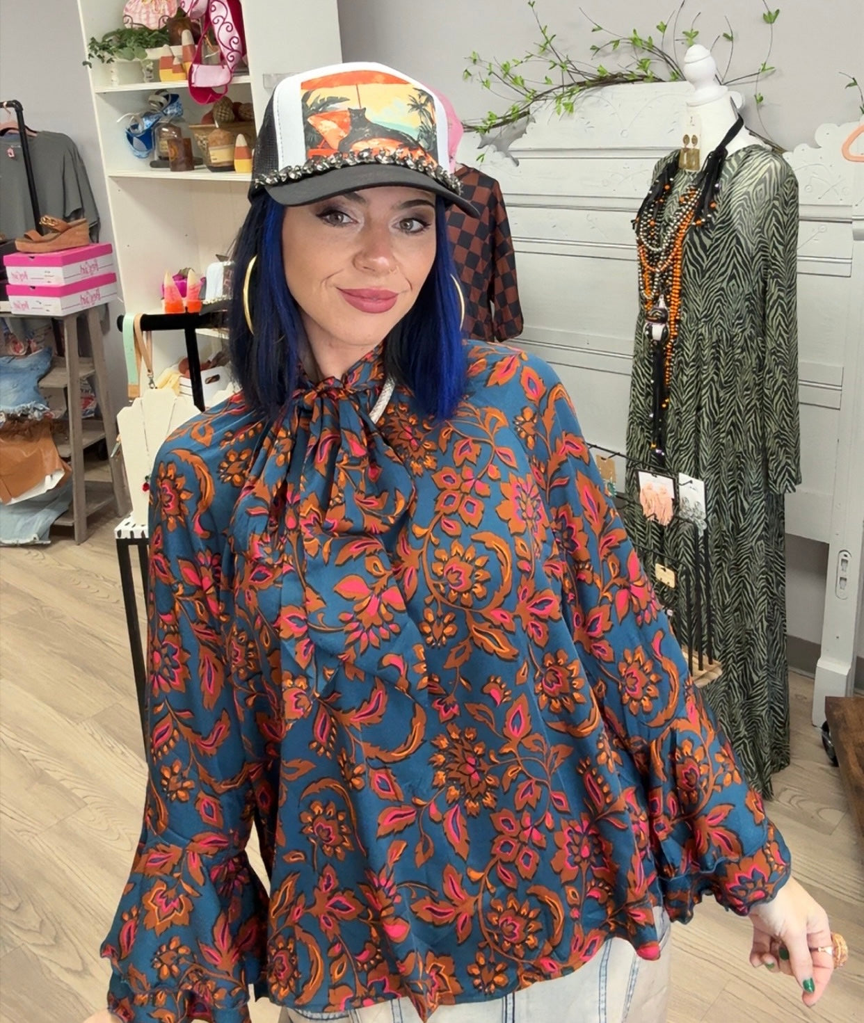 Desert Bloom Bell Sleeve Blouse