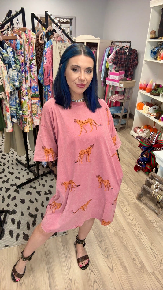 Strawberry Wild Side Cheetah Dress 🐆🍓