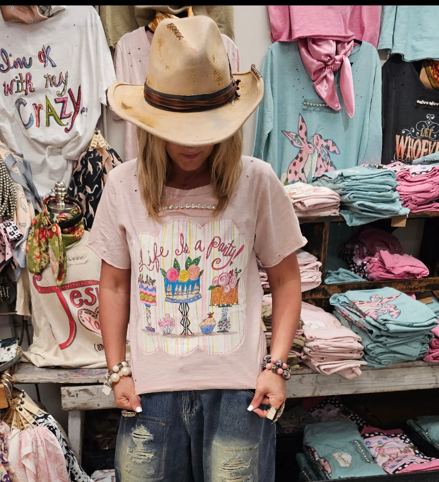 A Rare Bird Life is a Party Tattered Tee