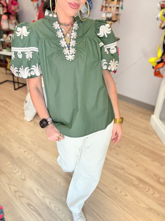 Embroidered Elegance Top
